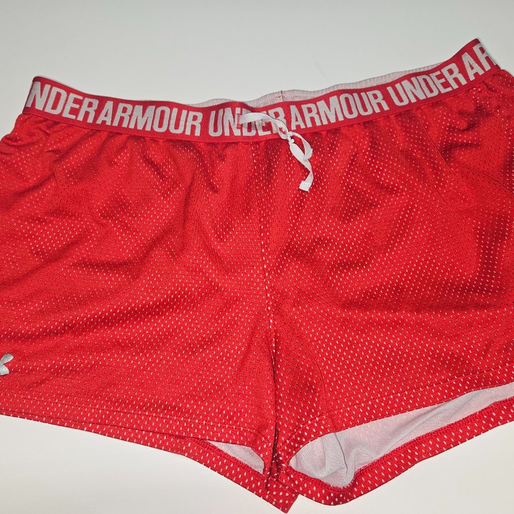 Under Armour Womens XL Loose Heat Gear Mesh Active Shorts with Draw String